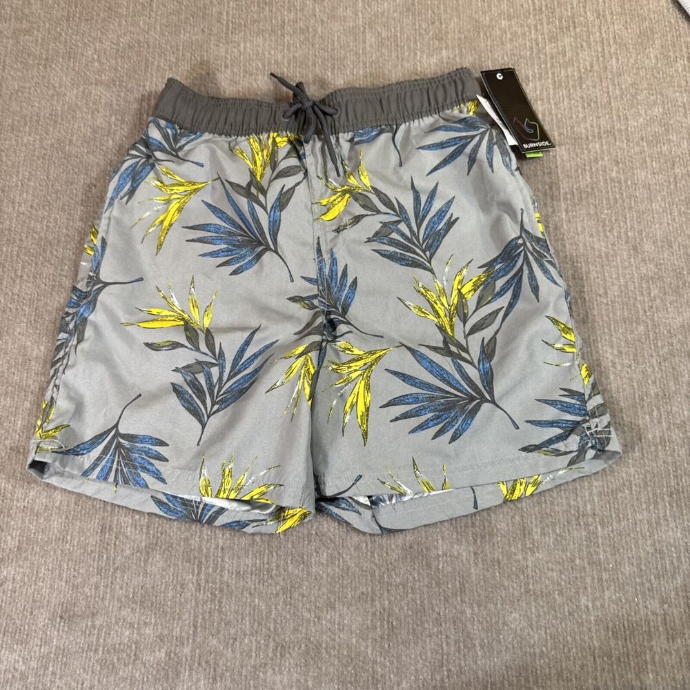 Burnside Men Board Shorts Sm Quick‎ Dry UV Gray Tropical